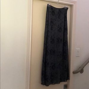 DKNY Dark Blue Long Silk Skirt